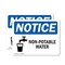 Signmission Non-Potable Water, 7 in W x Rectangle, Vinyl Decal OS-2PACK-NS-D-57-L-16244 - alternate 1